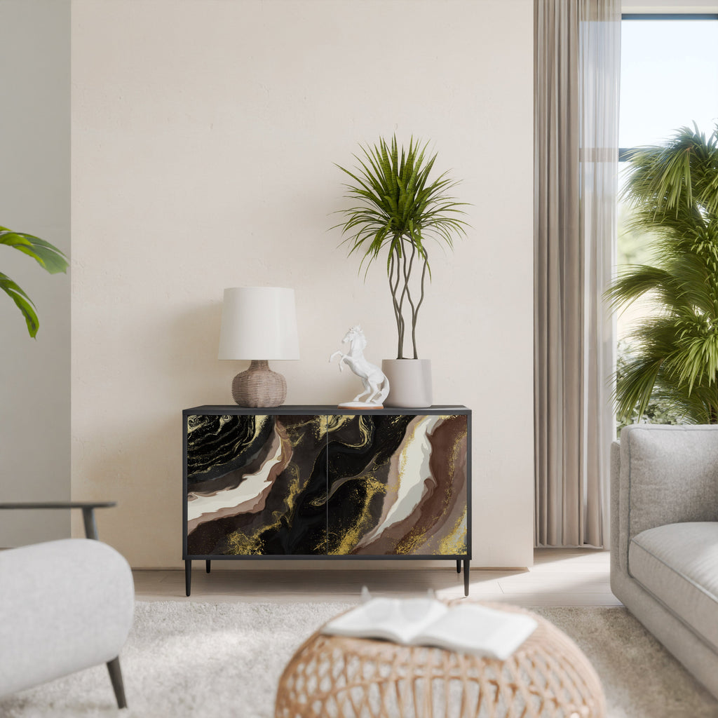 GOLD DUST Sideboard mit 2 Türen in Schwarz