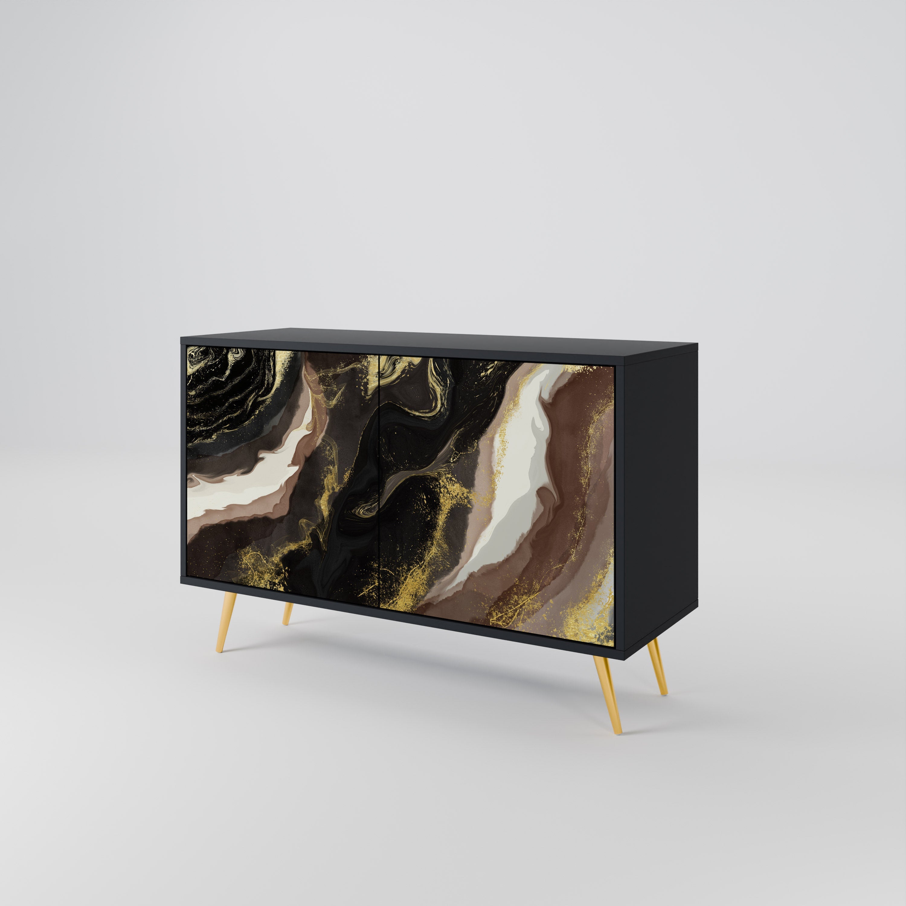 GOLD DUST Sideboard mit 2 Türen in Schwarz