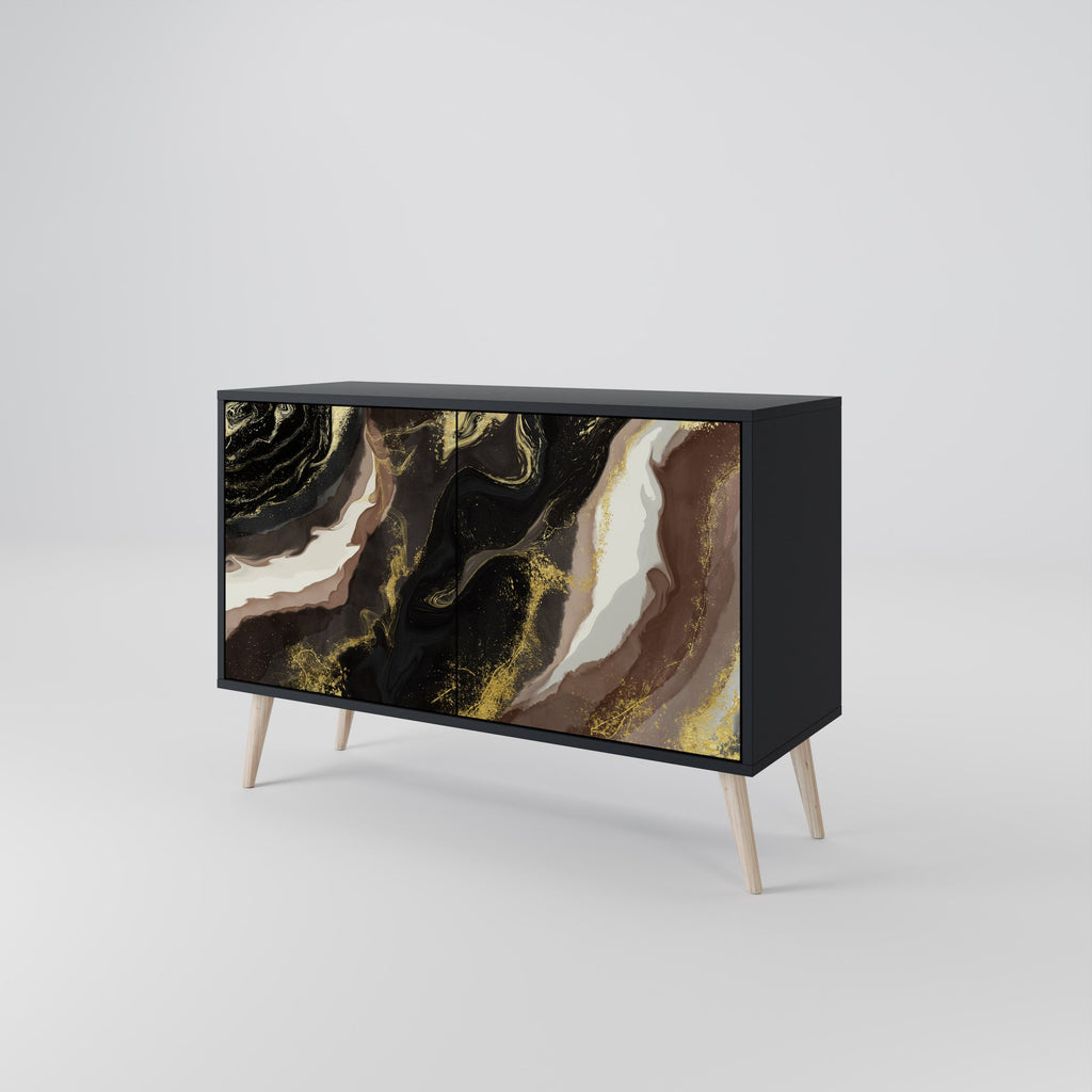GOLD DUST Sideboard mit 2 Türen in Schwarz