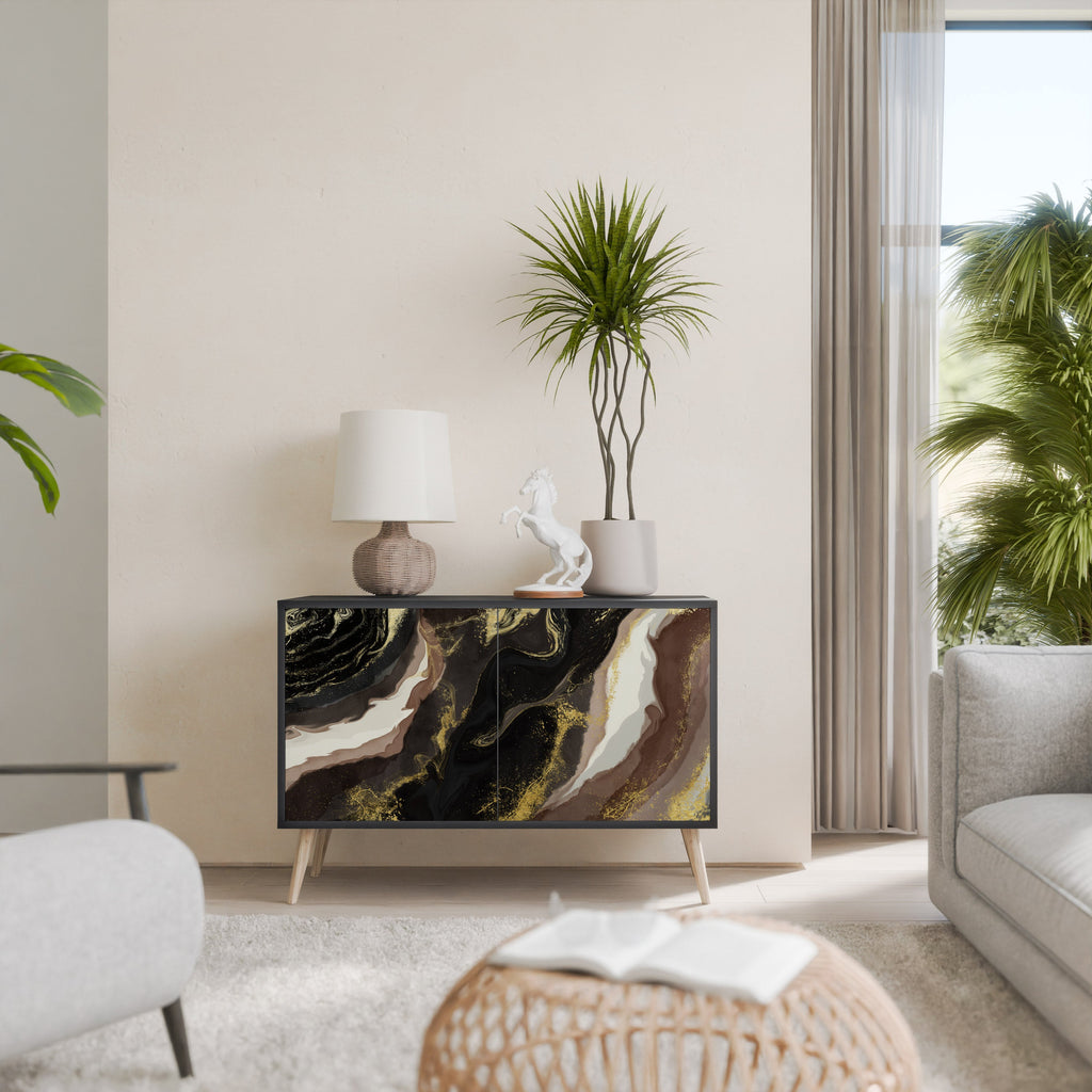 GOLD DUST Sideboard mit 2 Türen in Schwarz