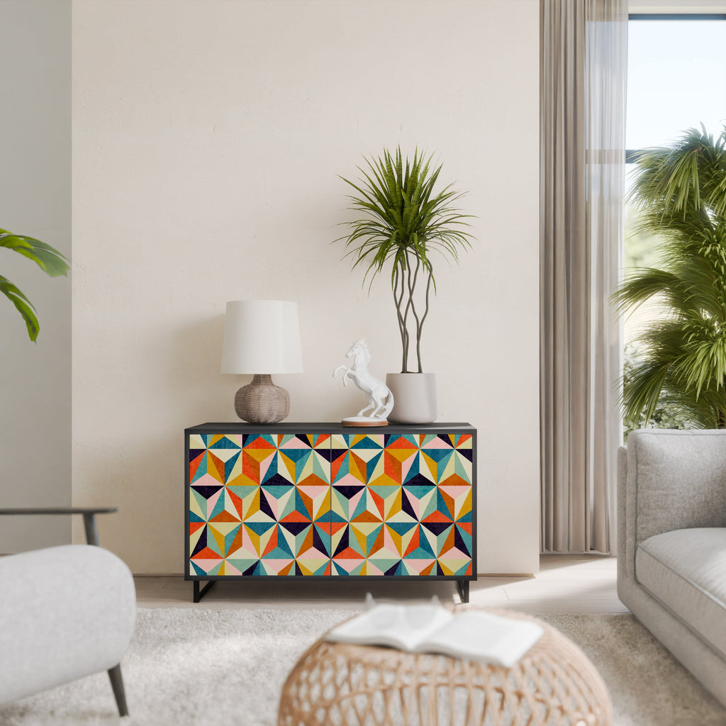 TESSELATE TREASURES Sideboard mit 2 Türen in Schwarz