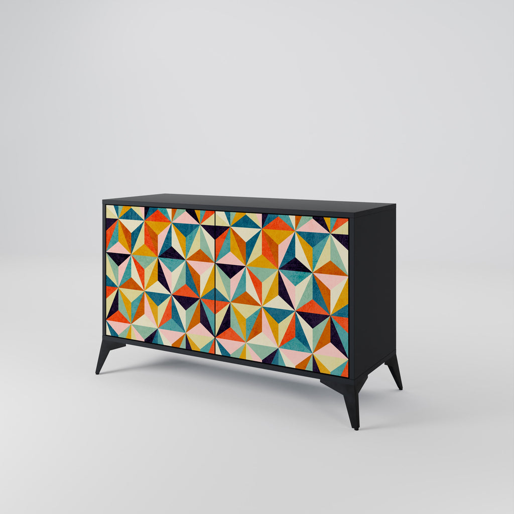 TESSELATE TREASURES Sideboard mit 2 Türen in Schwarz