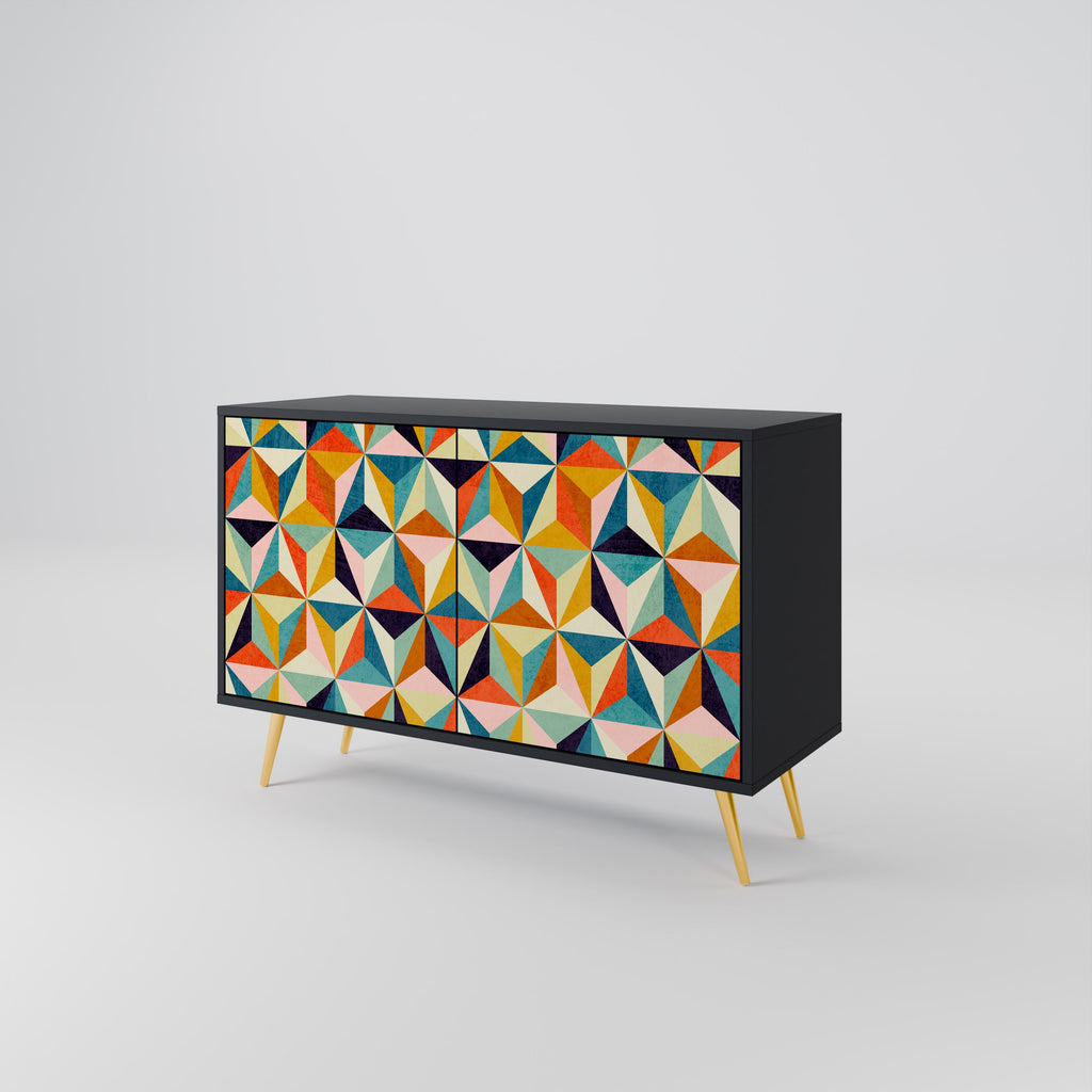 TESSELATE TREASURES Sideboard mit 2 Türen in Schwarz