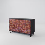 PAINTED SQUARES 2-Door Sideboard in Black Finish