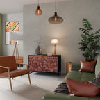 PAINTED SQUARES 2-Door Sideboard in Black Finish