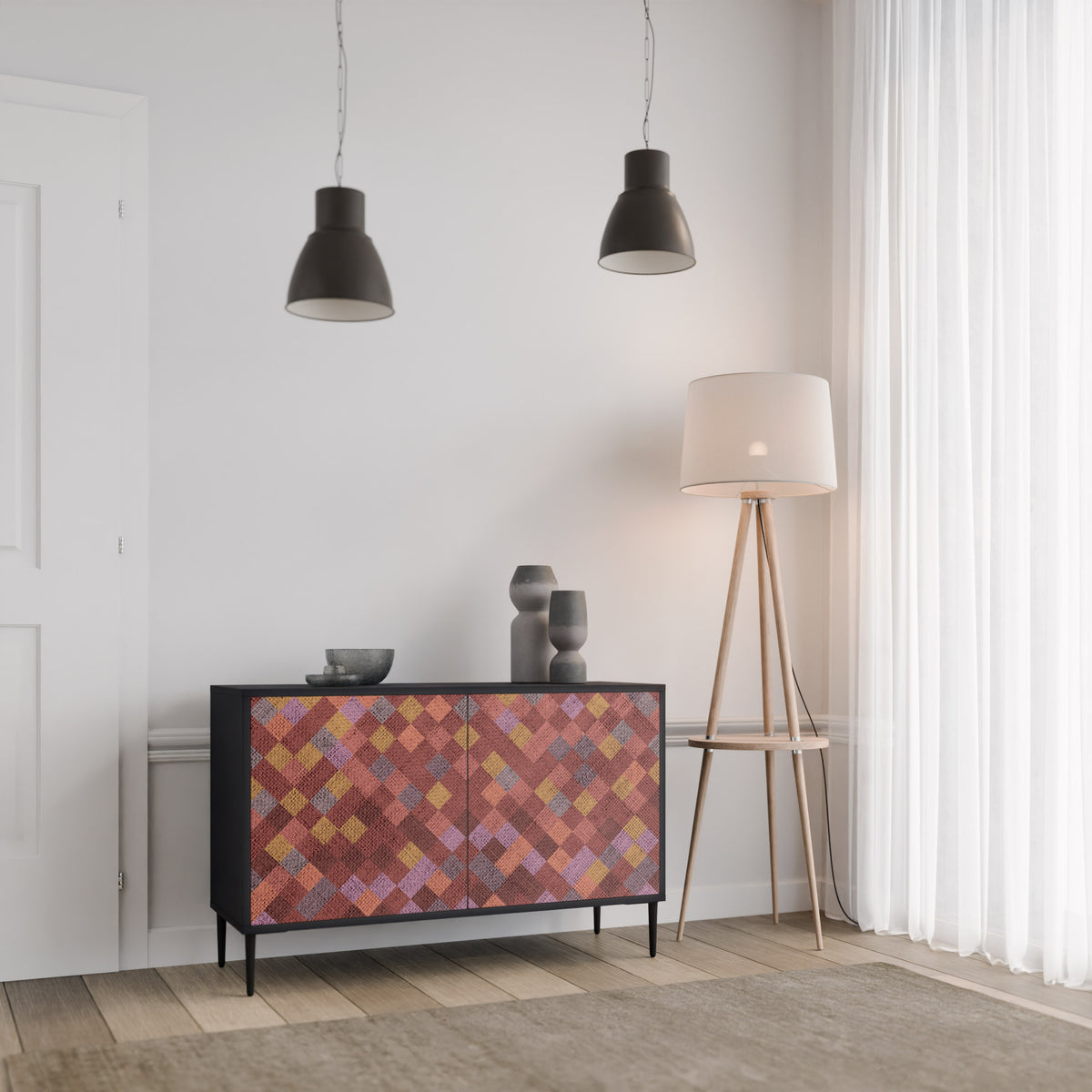 PAINTED SQUARES 2-türiges Sideboard