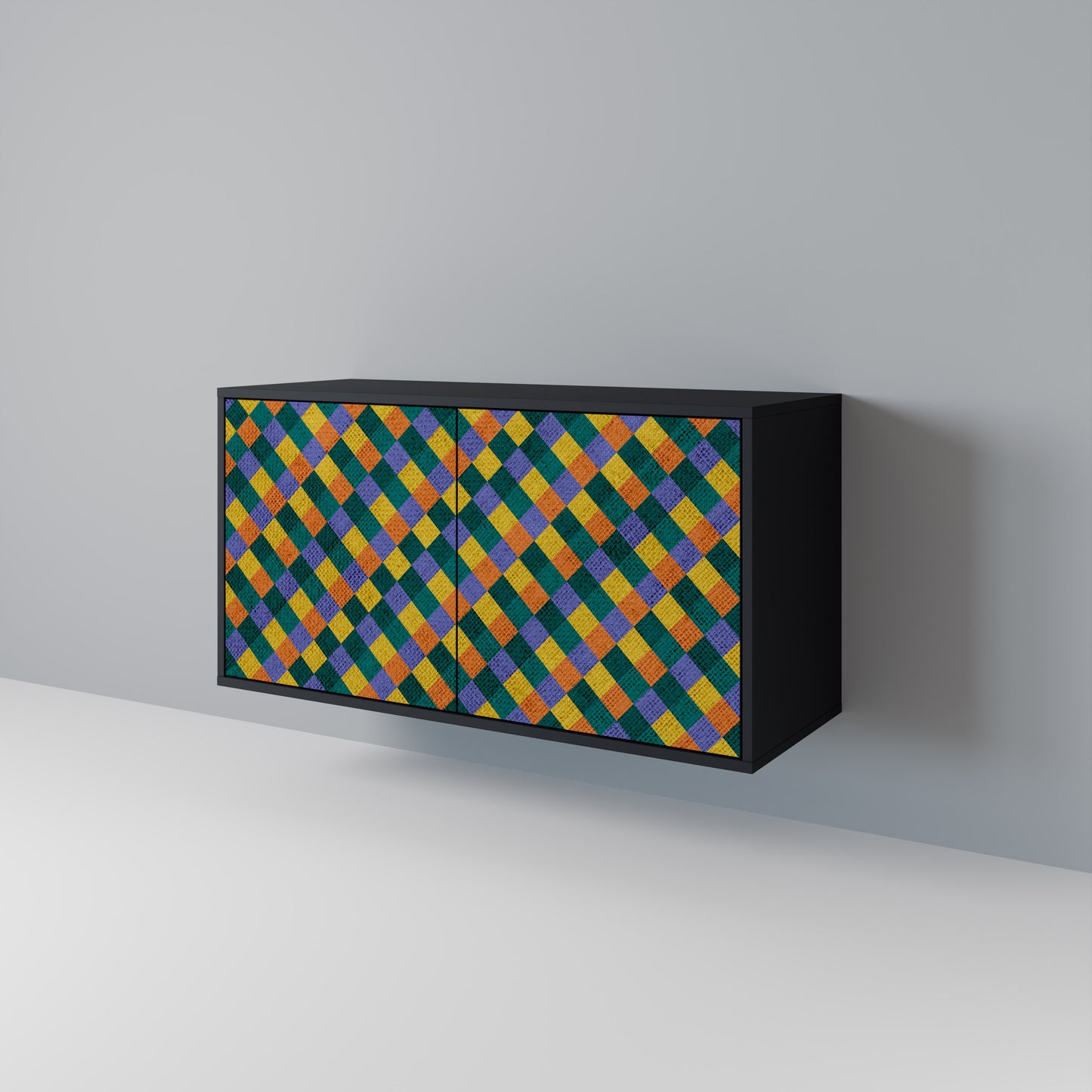 PAINTED SQUARES MIX 2-türiges Sideboard