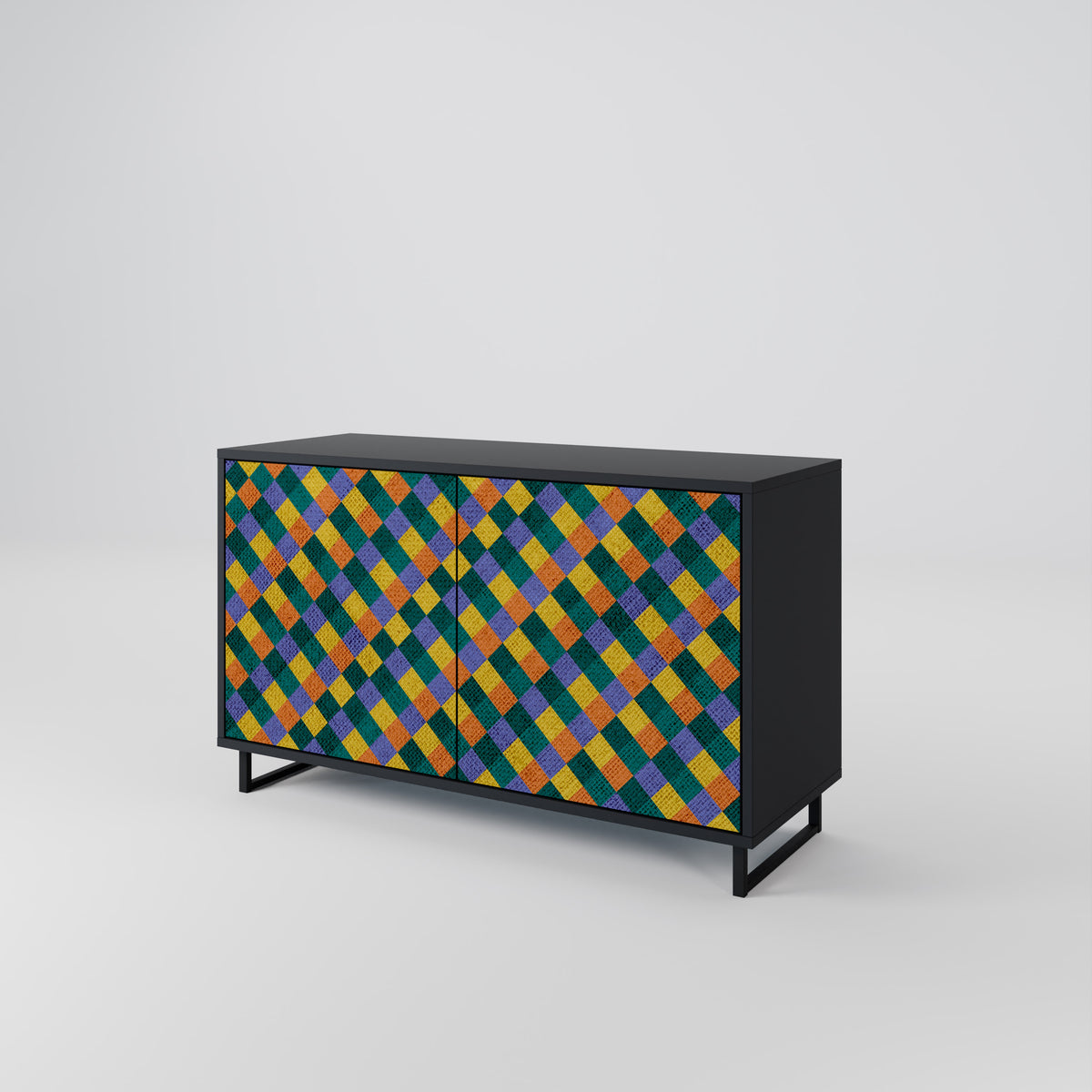 PAINTED SQUARES MIX 2-türiges Sideboard