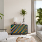 PAINTED SQUARES MIX Sideboard mit 2 Türen in Schwarz