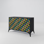 PAINTED SQUARES MIX Sideboard mit 2 Türen in Schwarz