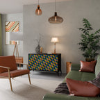 PAINTED SQUARES MIX Sideboard mit 2 Türen in Schwarz