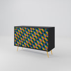 PAINTED SQUARES MIX Sideboard mit 2 Türen in Schwarz