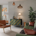 PAINTED SQUARES MIX Sideboard mit 2 Türen in Schwarz