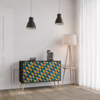 PAINTED SQUARES MIX Sideboard mit 2 Türen in Schwarz