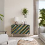 PAINTED SQUARES MIX Sideboard mit 2 Türen in Schwarz