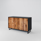 NATURAL WOOD Sideboard mit 2 Türen in Schwarz