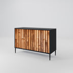 NATURAL WOOD Sideboard mit 2 Türen in Schwarz