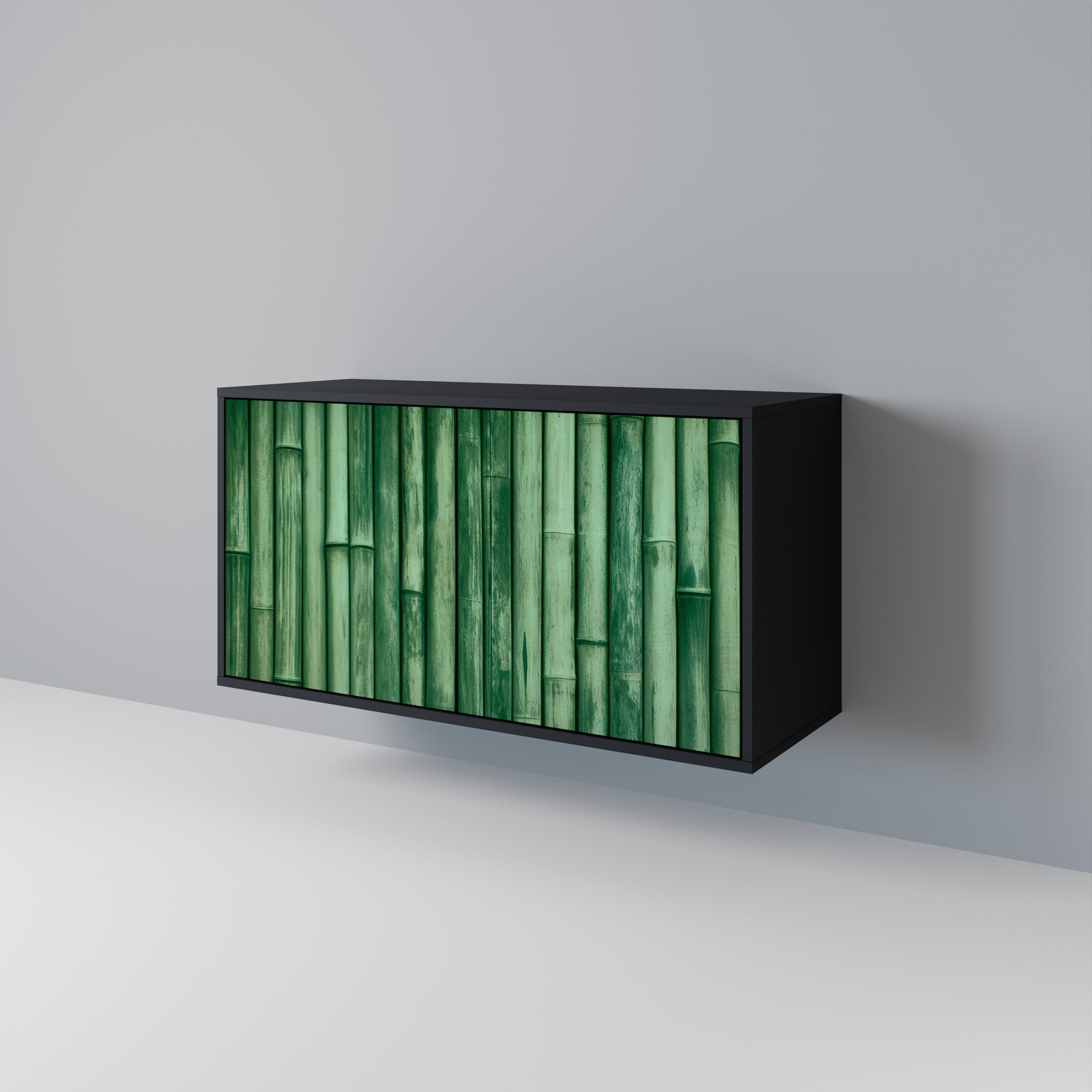 NATURAL GREEN Sideboard mit 2 Türen in Schwarz