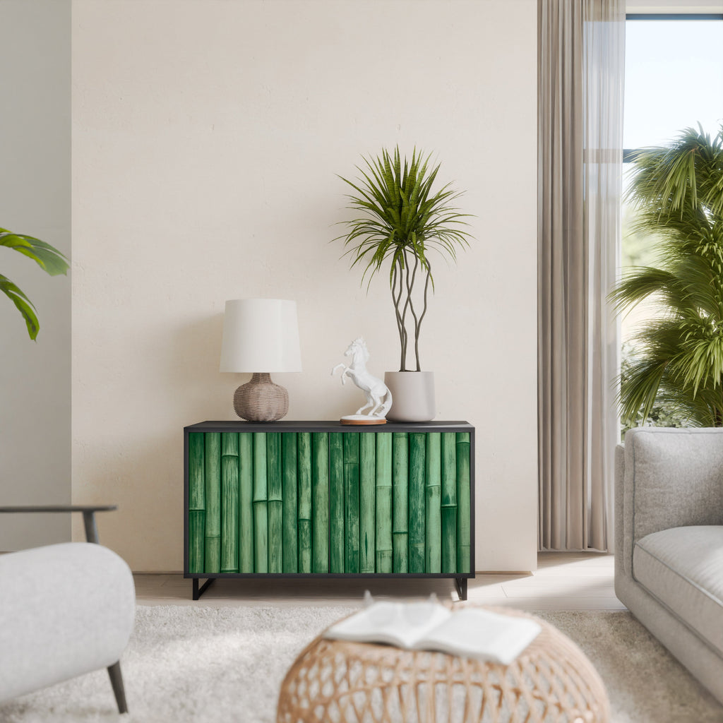 NATURAL GREEN Sideboard mit 2 Türen in Schwarz