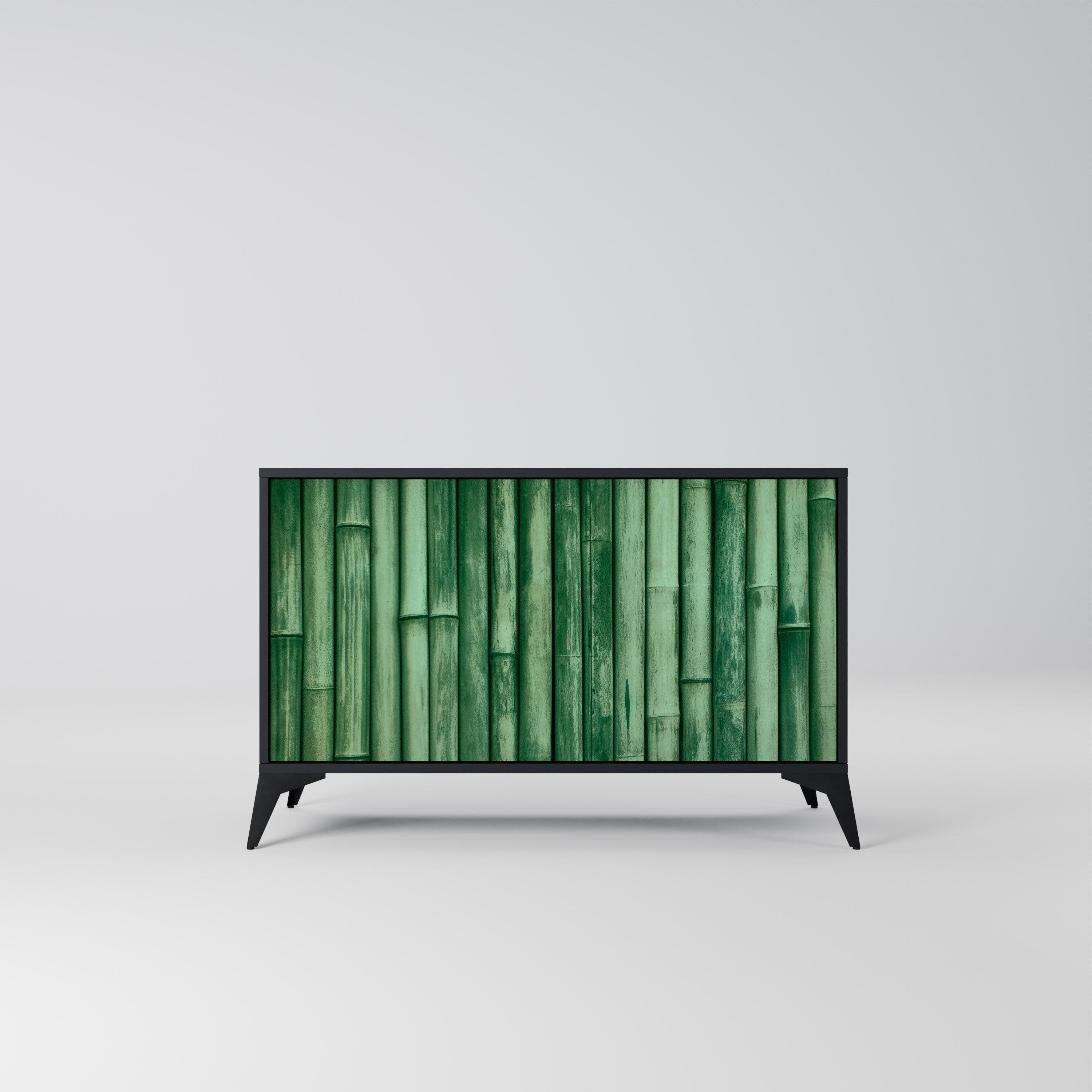 NATURAL GREEN 2-Door Sideboard in Black Finish