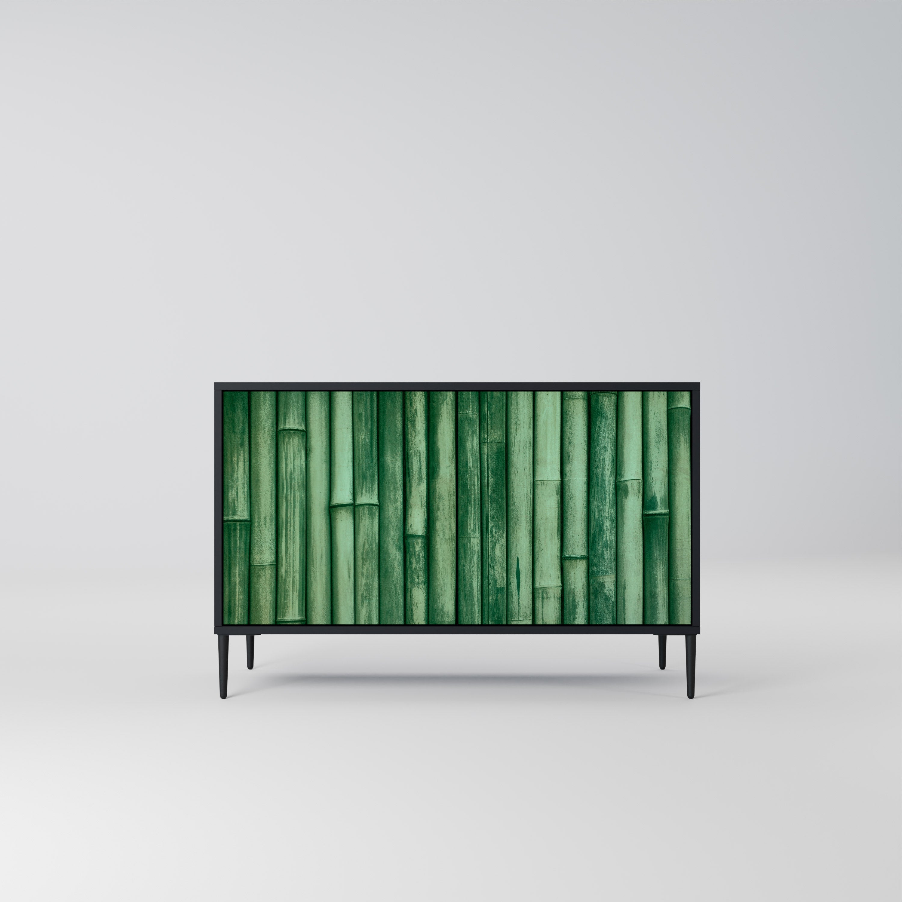 NATURAL GREEN 2-Door Sideboard in Black Finish