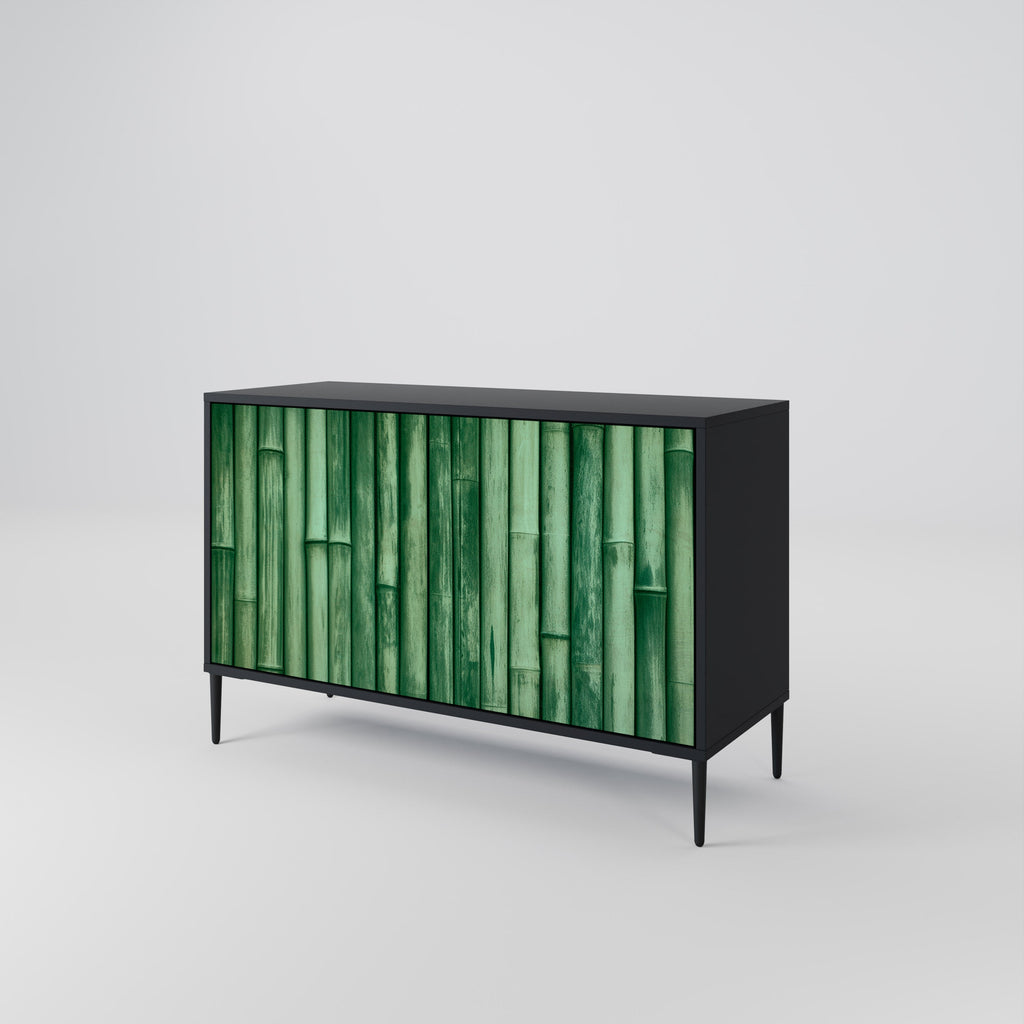 NATURAL GREEN Sideboard mit 2 Türen in Schwarz