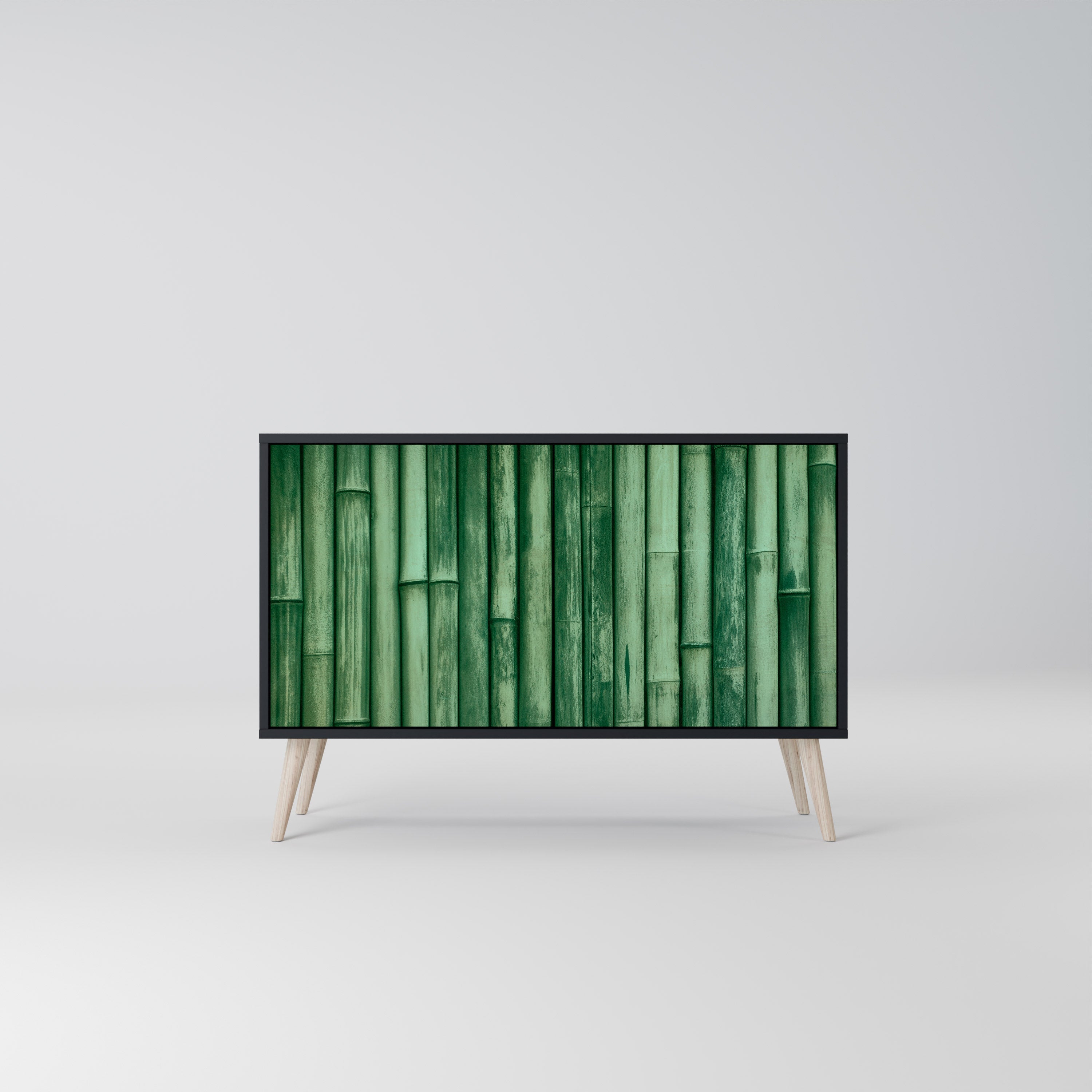 NATURAL GREEN 2-Door Sideboard in Black Finish
