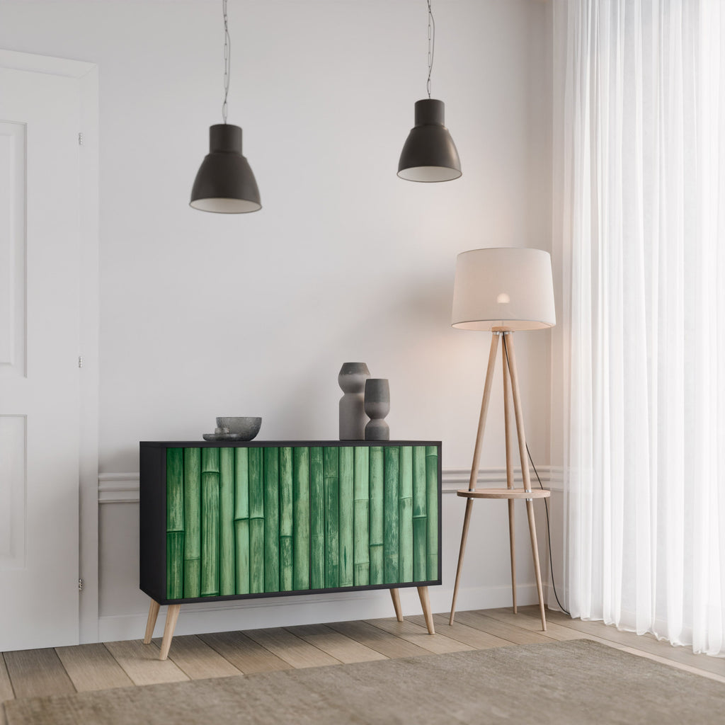 NATURAL GREEN Sideboard mit 2 Türen in Schwarz