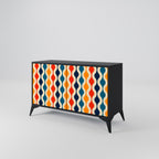COLORFUL NOSTALGIA Sideboard mit 2 Türen in Schwarz