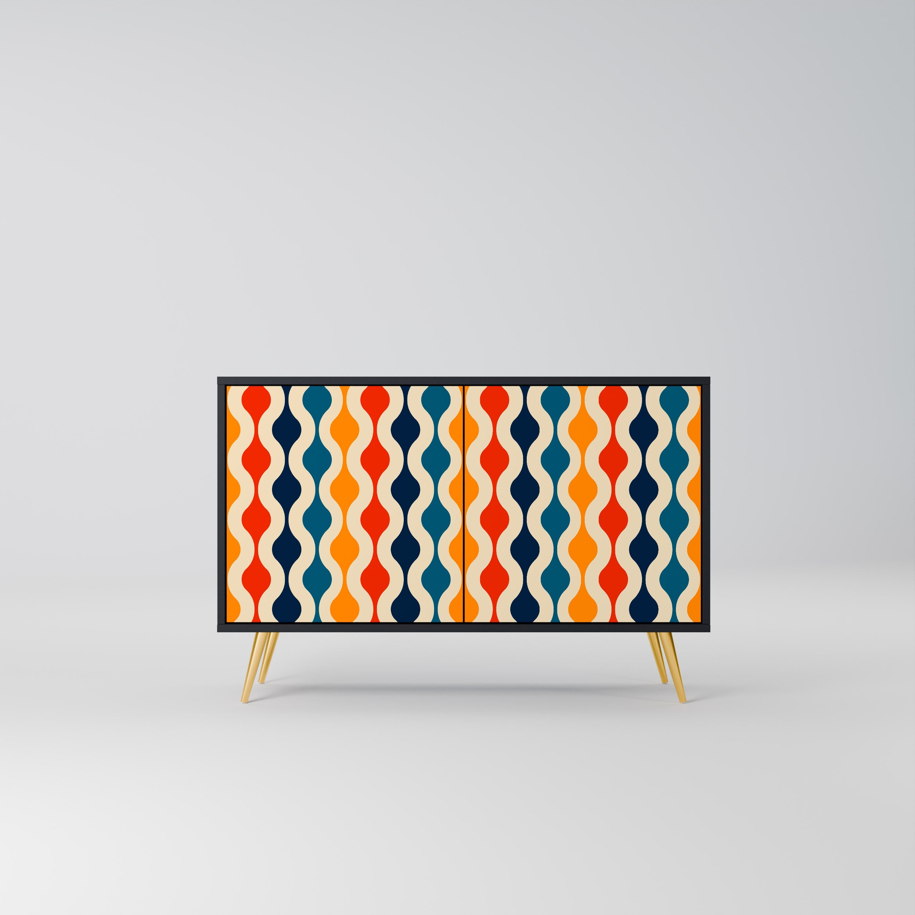 COLORFUL NOSTALGIA 2-Door Sideboard in Black Finish