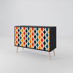 COLORFUL NOSTALGIA Sideboard mit 2 Türen in Schwarz