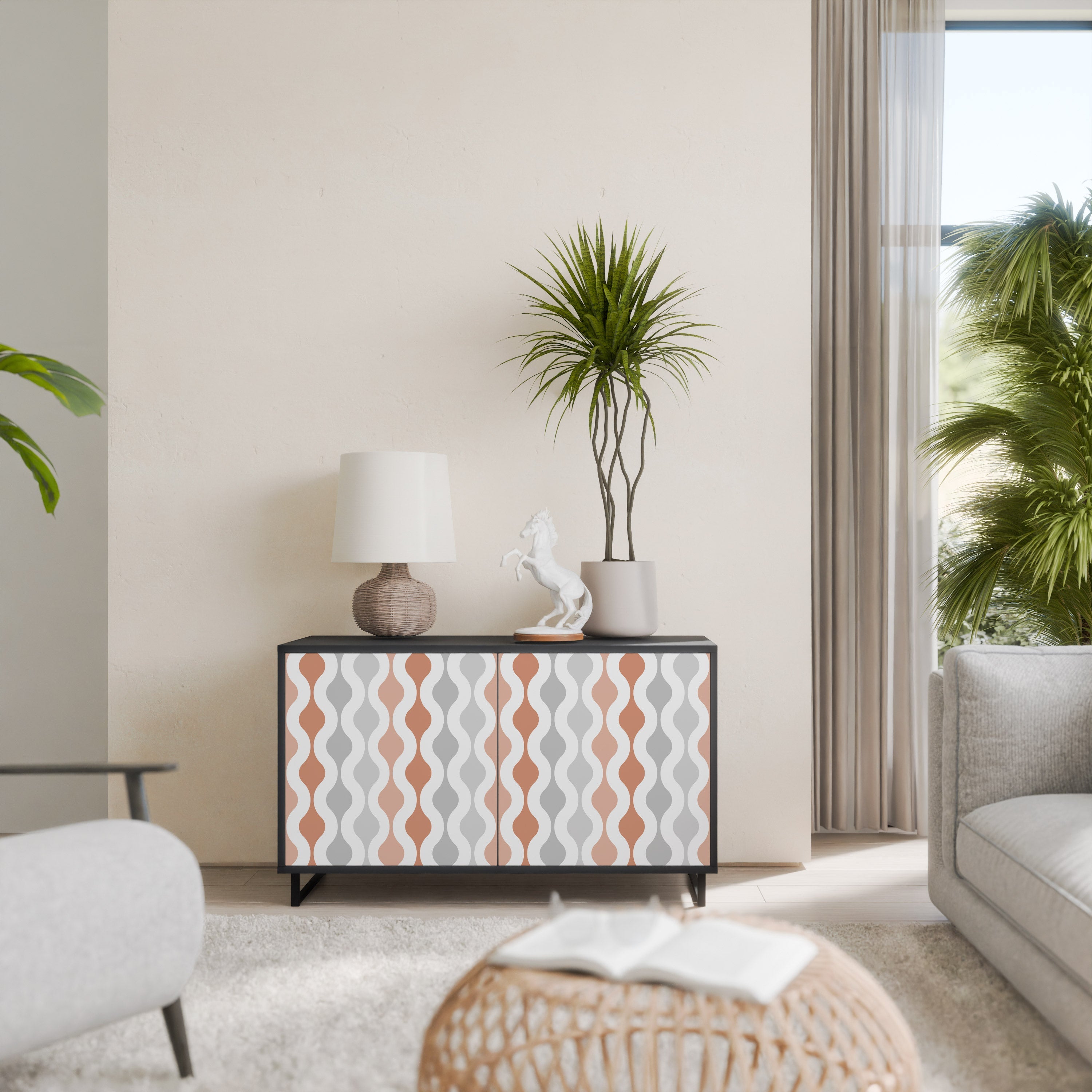 HAZY NOSTALGIA Sideboard mit 2 Türen in Schwarz