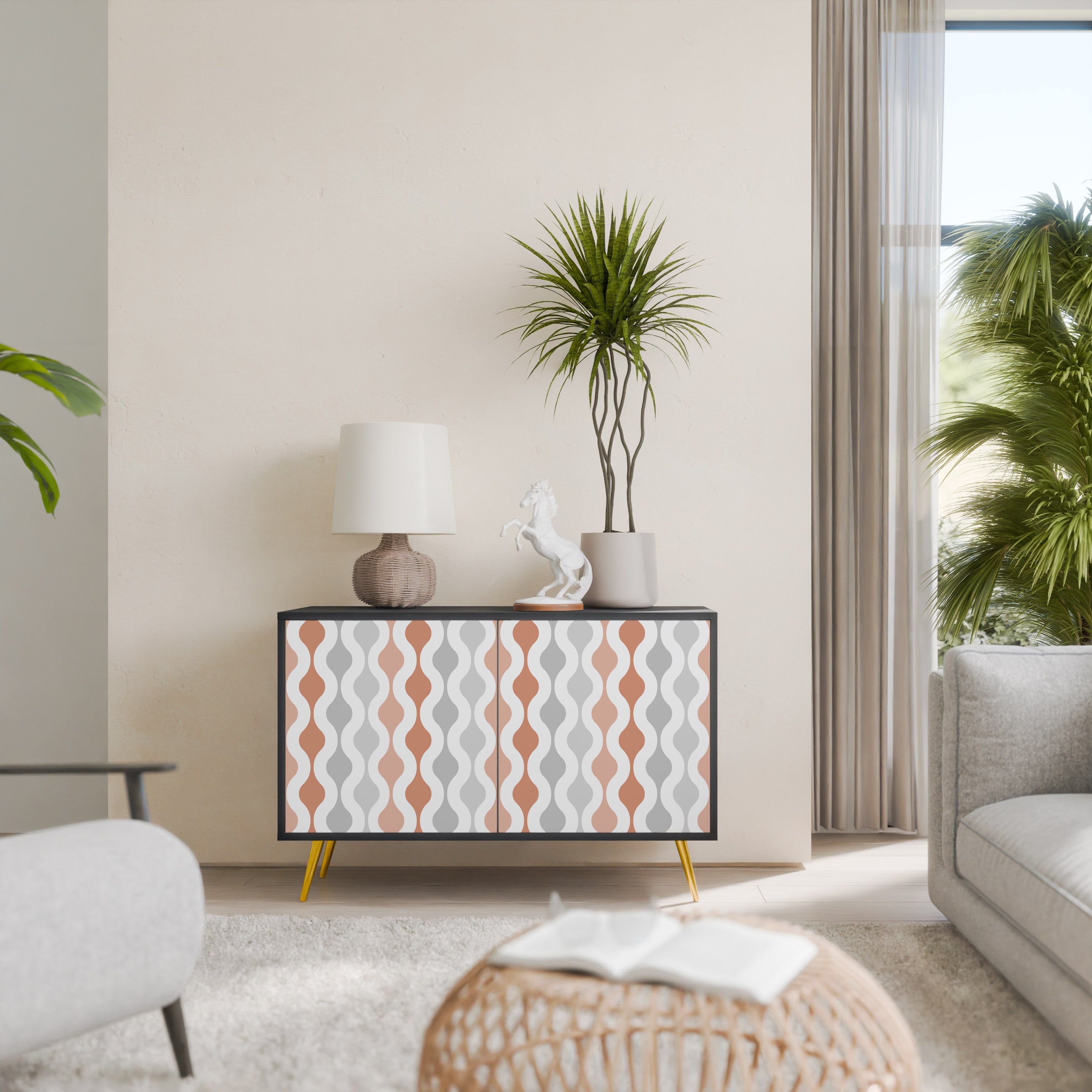 HAZY NOSTALGIA Sideboard mit 2 Türen in Schwarz