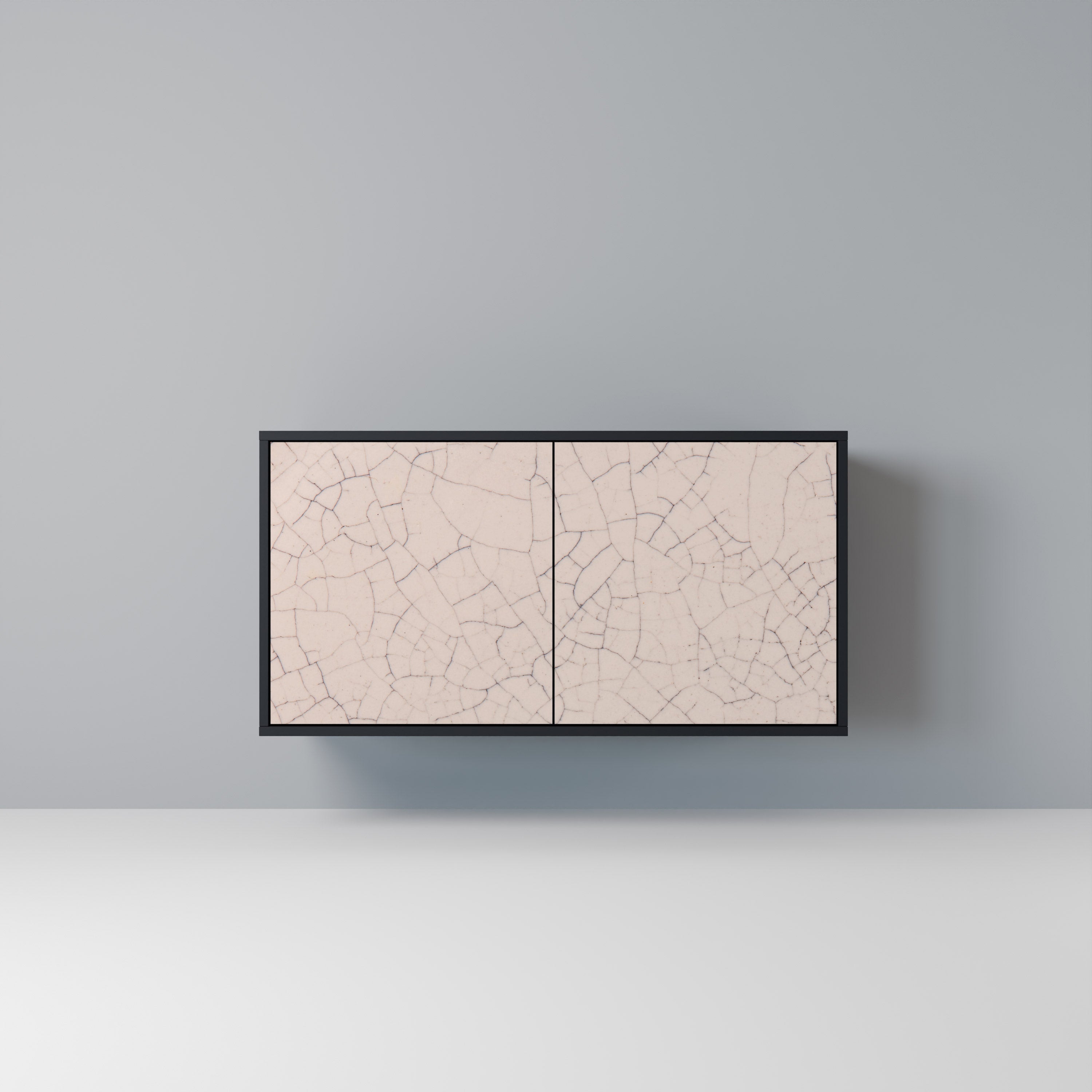 CERAMIC TEXTURE 2-Door Sideboard in Black Finish