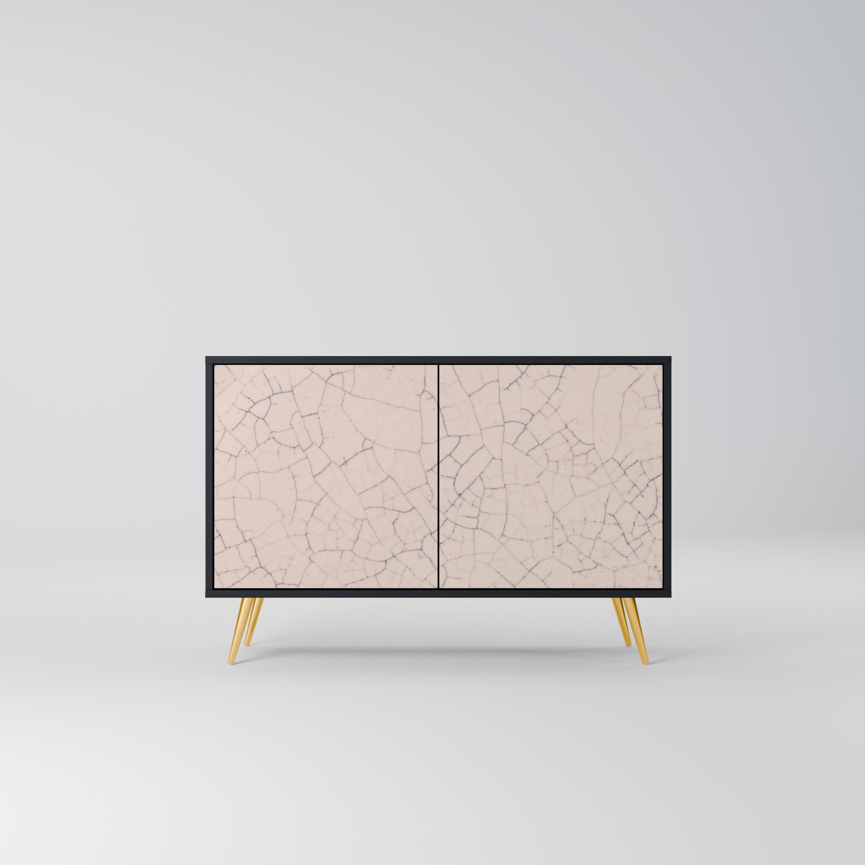 CERAMIC TEXTURE 2-Door Sideboard in Black Finish