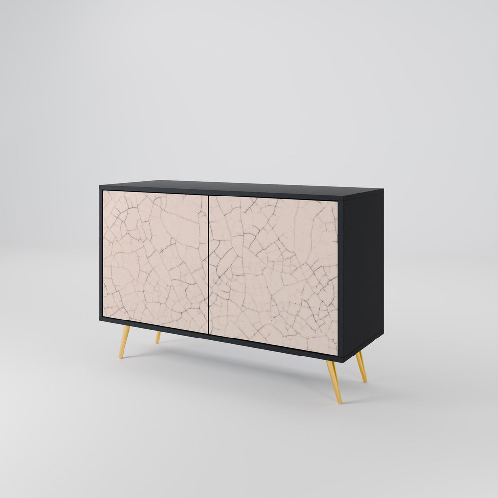 CERAMIC TEXTURE 2-Door Sideboard in Black Finish
