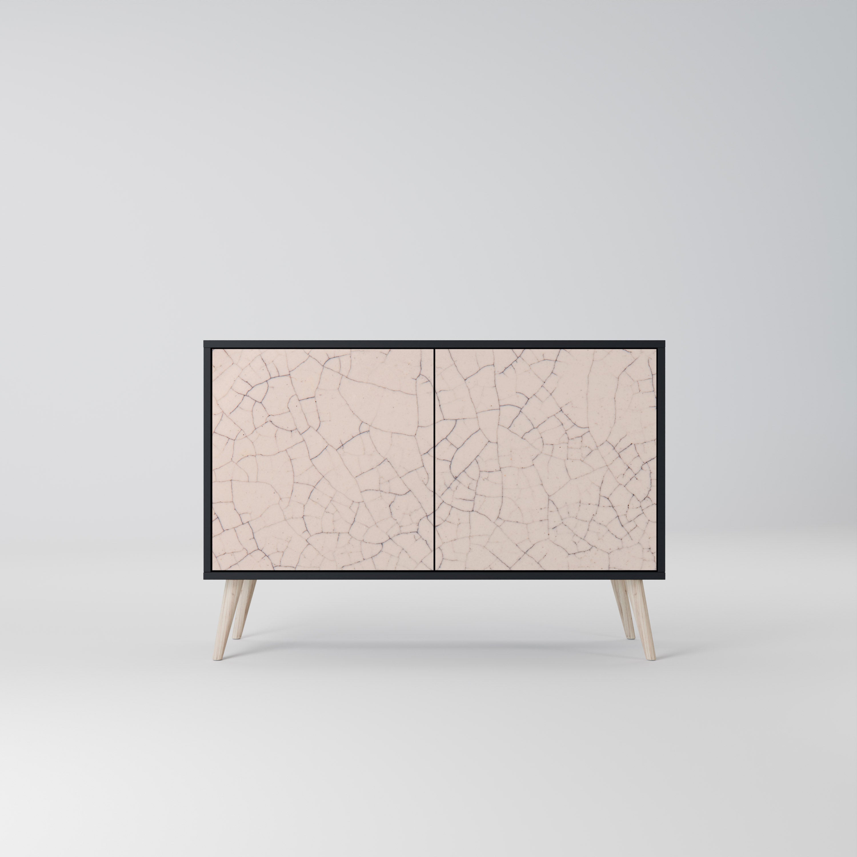 CERAMIC TEXTURE 2-Door Sideboard in Black Finish