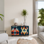 CRACKED ILLUSION 2-Door Sideboard in Black Finish