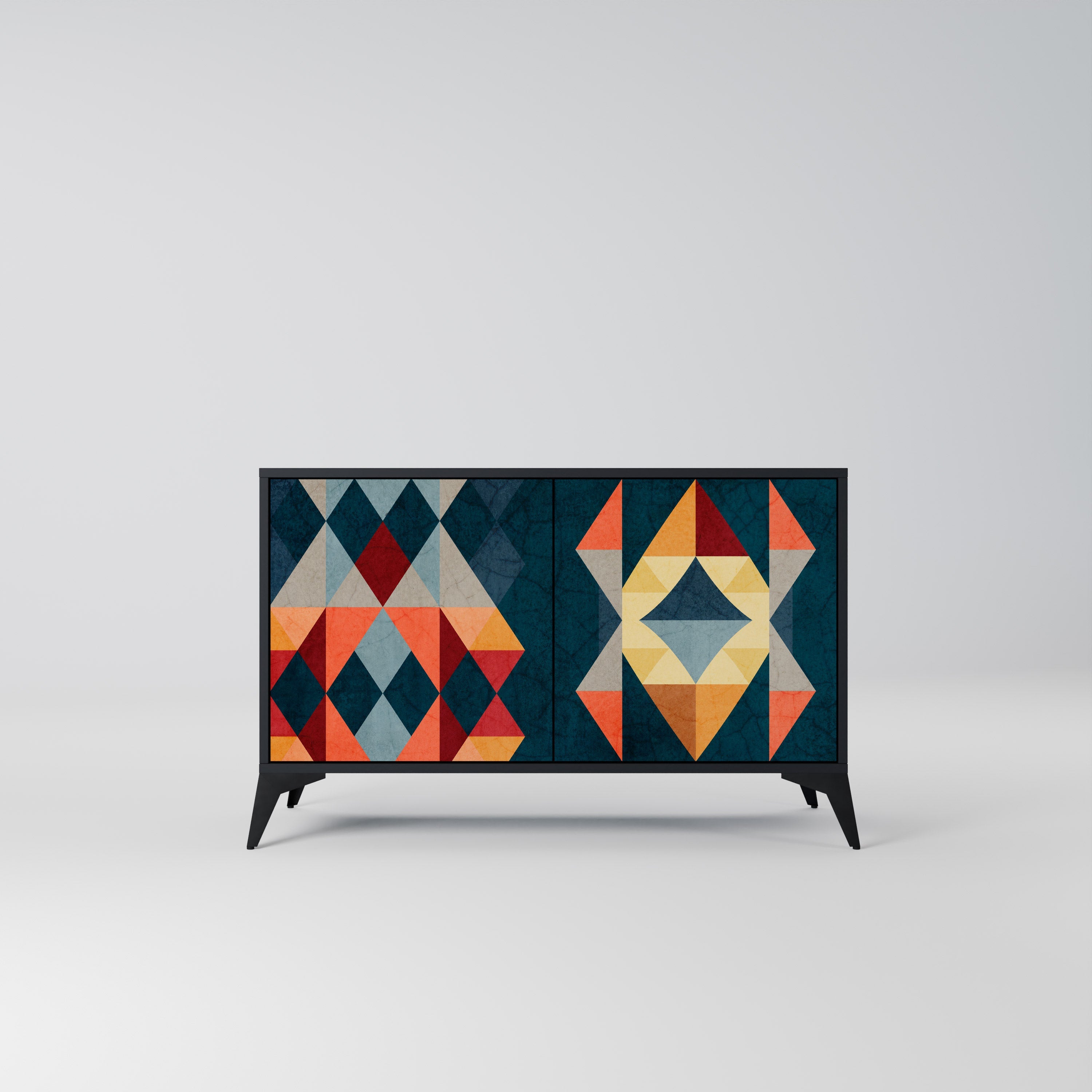 CRACKED ILLUSION 2-Door Sideboard in Black Finish