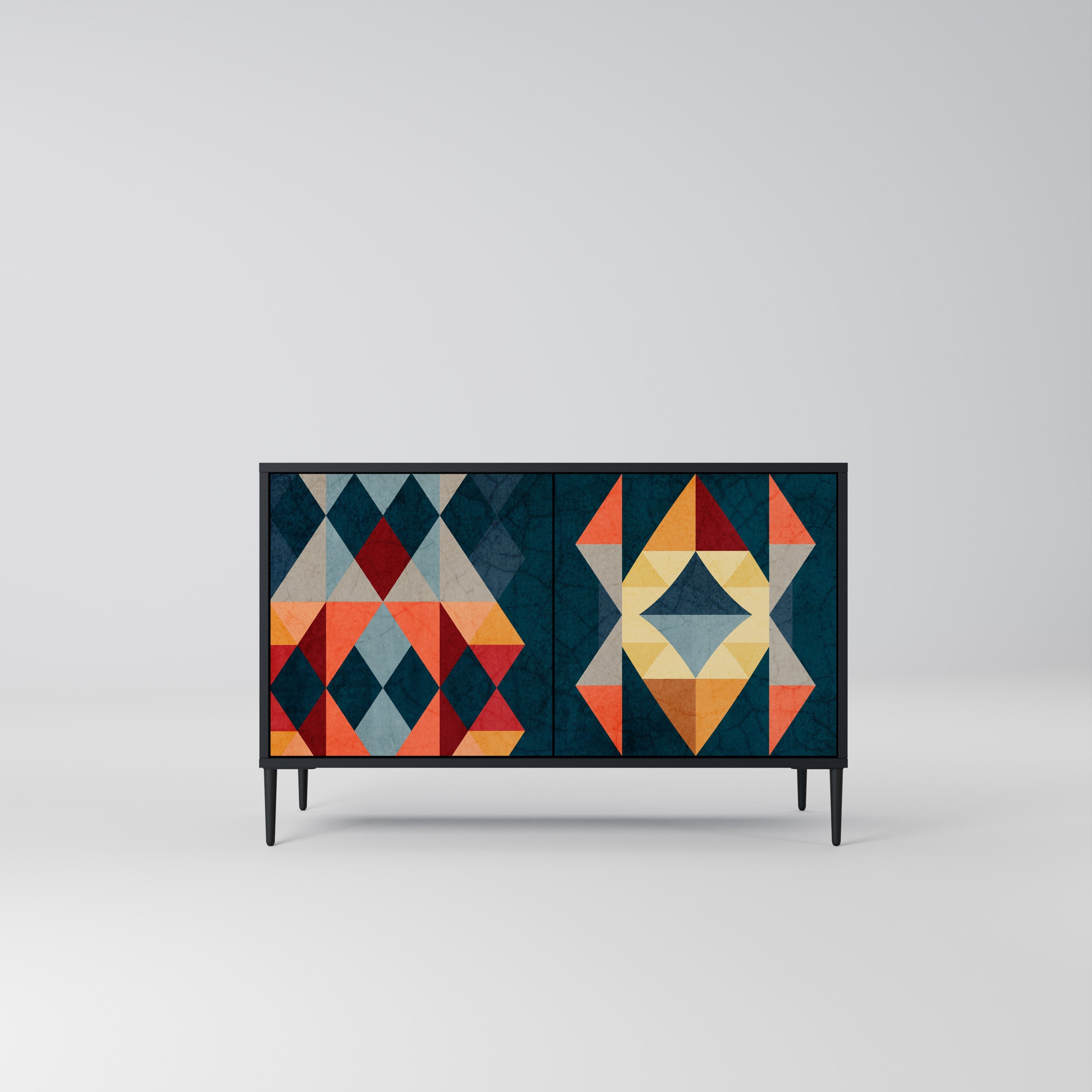 CRACKED ILLUSION 2-Door Sideboard in Black Finish