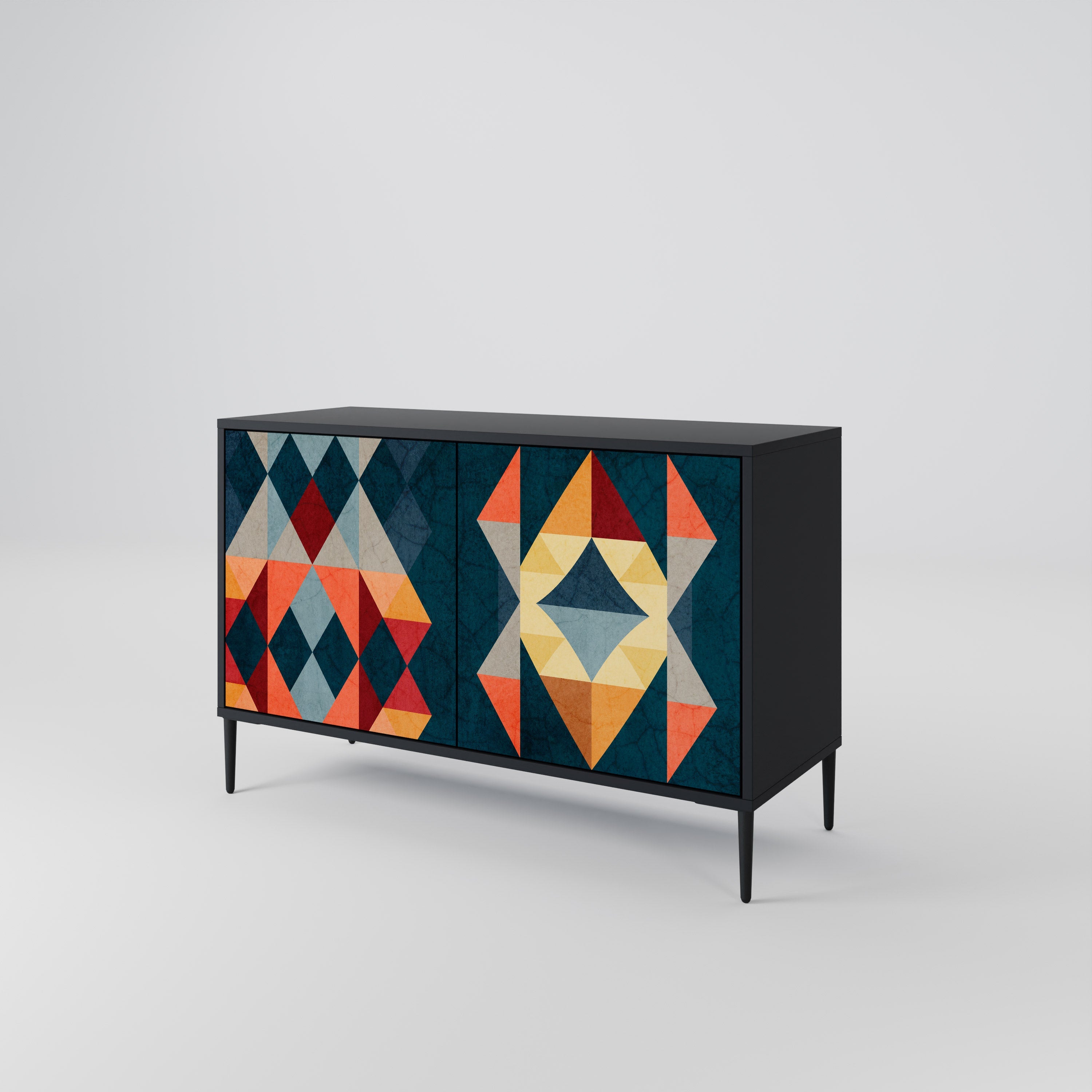 CRACKED ILLUSION 2-Door Sideboard in Black Finish