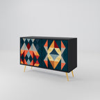 CRACKED ILLUSION 2-Door Sideboard in Black Finish