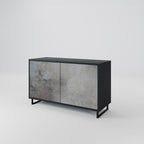 CONCRETE WALL 2-Door Sideboard in Black Finish