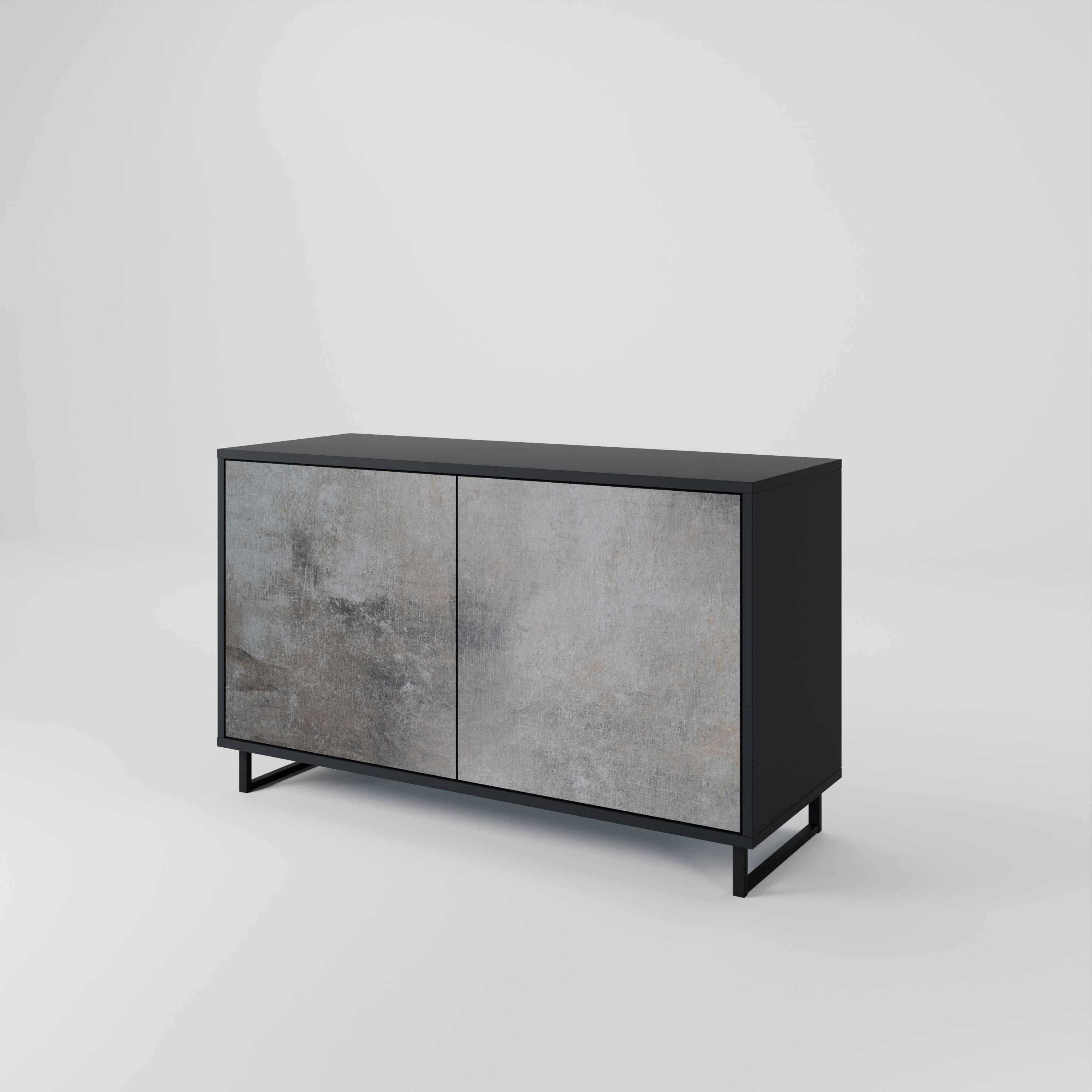 CONCRETE WALL 2-Door Sideboard in Black Finish