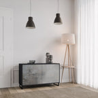 CONCRETE WALL 2-Door Sideboard in Black Finish