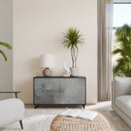 CONCRETE WALL 2-Door Sideboard in Black Finish