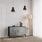 CONCRETE WALL 2-Door Sideboard in Black Finish