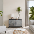 CONCRETE WALL 2-Door Sideboard in Black Finish