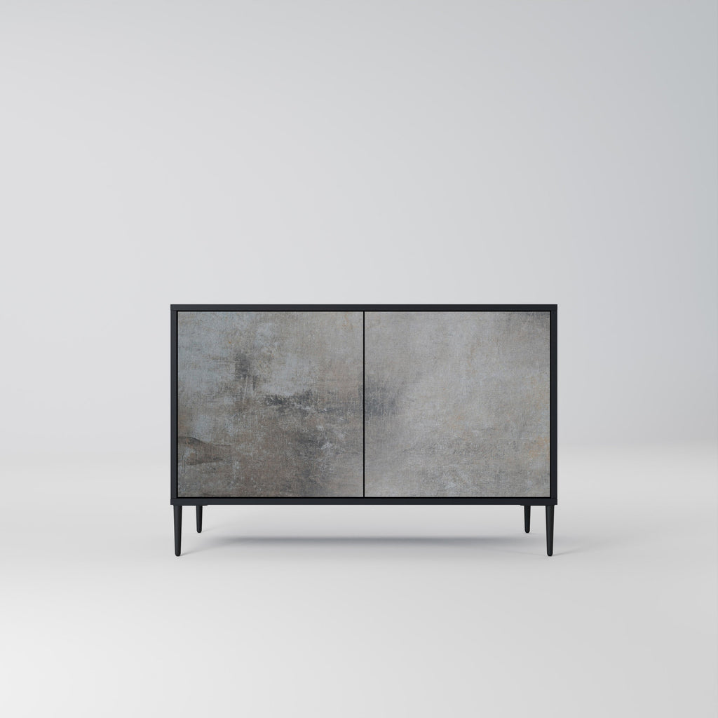 CONCRETE WALL 2-Door Sideboard in Black Finish