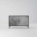 CONCRETE WALL 2-Door Sideboard in Black Finish